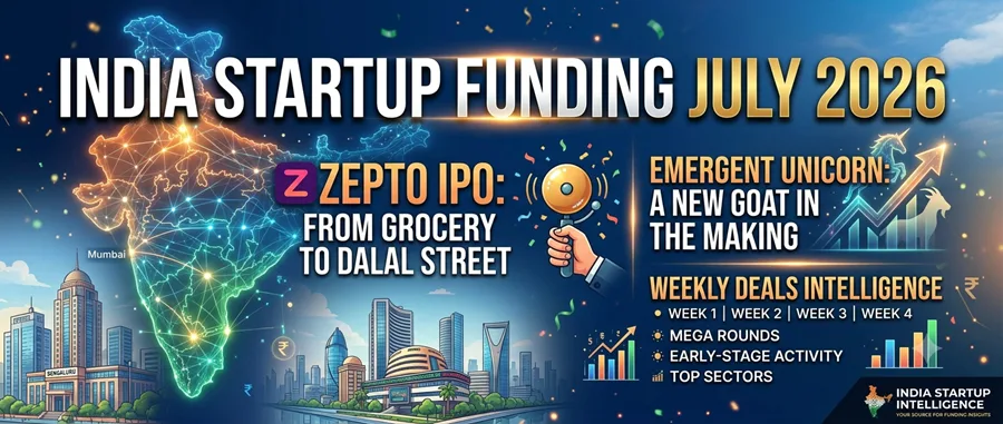 India Startup Funding July 2026 — Zepto IPO, Emergent Unicorn and Weekly Deals Intelligence